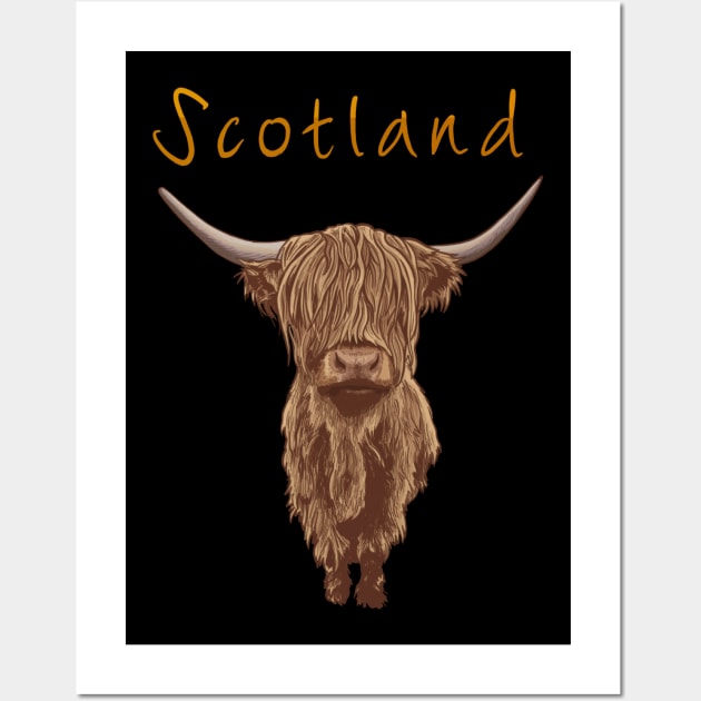 Scottish Cow Wall Art by Pickledjo